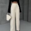 un palazzo pants in pleated gabardin