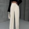 un palazzo pants in pleated gabardin