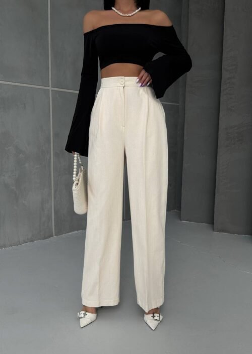 un palazzo pants in pleated gabardin