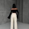 un palazzo pants in pleated gabardin