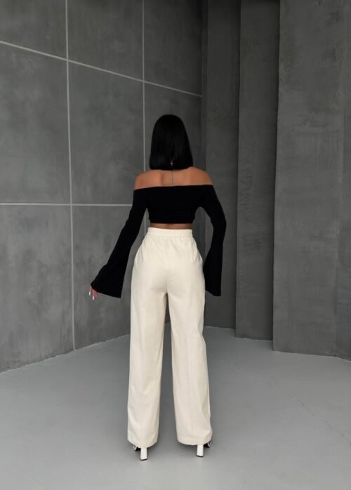 un palazzo pants in pleated gabardin
